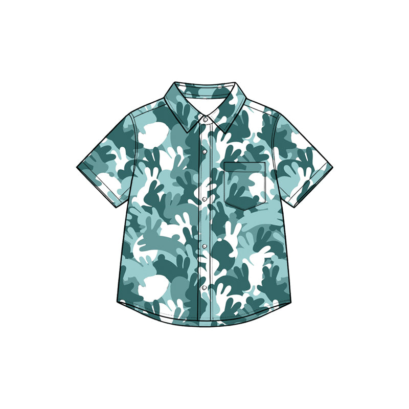 Easter Bunny short sleeve button down t-shirt top preorder