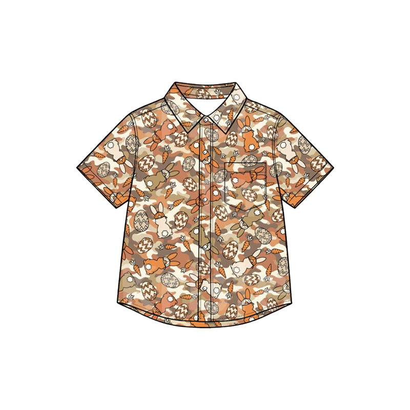 Easter Bunny Carrot short sleeve button down t-shirt top preorder