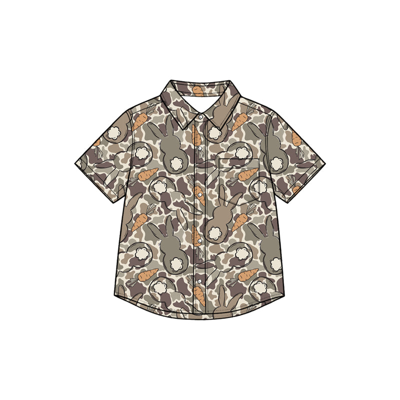 Easter Bunny Carrot short sleeve button down t-shirt top preorder