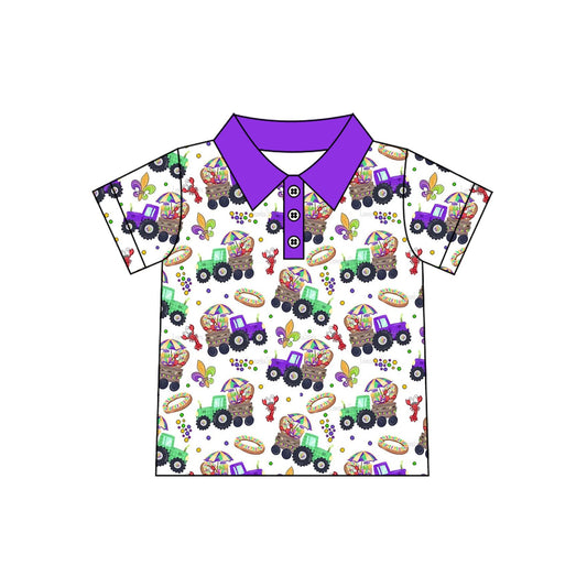 Mardi Gras boys short sleeve pullover top preorder