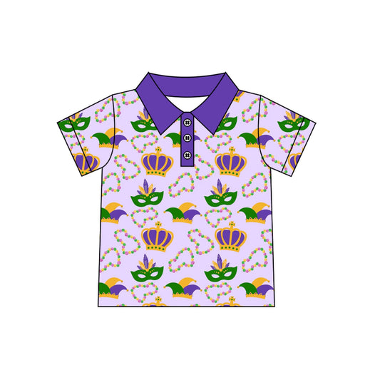 Mardi Gras boys short sleeve pullover top preorder