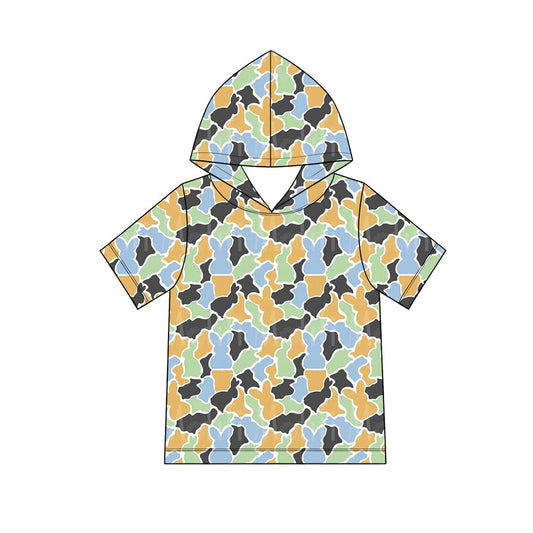 Easter bunny boys short sleeve hoodie top preorder