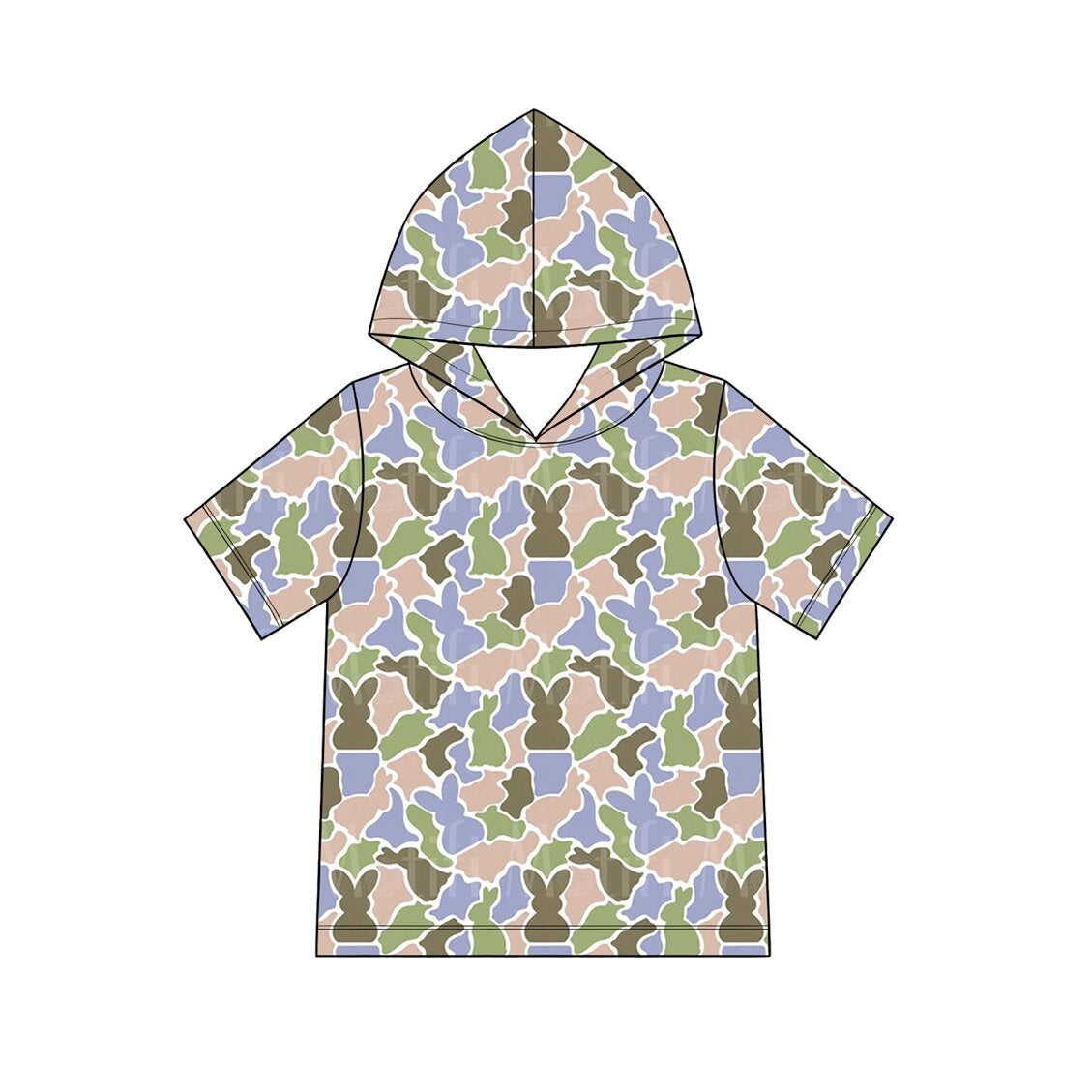 Easter bunny boys short sleeve hoodie top preorder