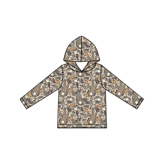 Easter bunny camo print boys long sleeve hoodie top preorder