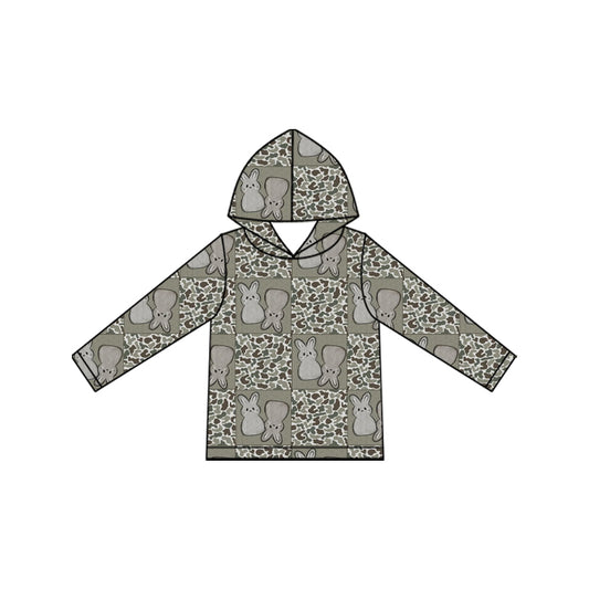 Easter bunny camo print boys long sleeve hoodie top preorder