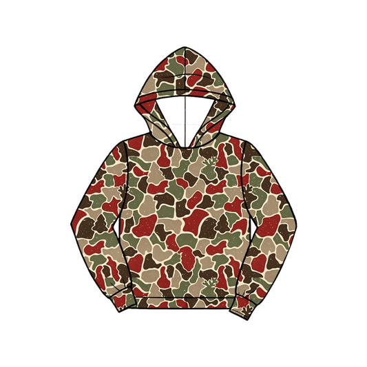 Christmas camo deer print boys long sleeve hoodie top preorder