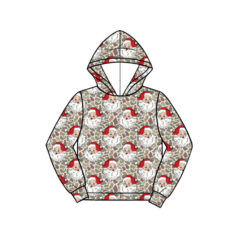 Christmas santa claus print boys long sleeve hoodie top preorder