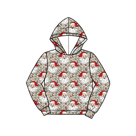 Christmas santa claus print boys long sleeve hoodie top preorder