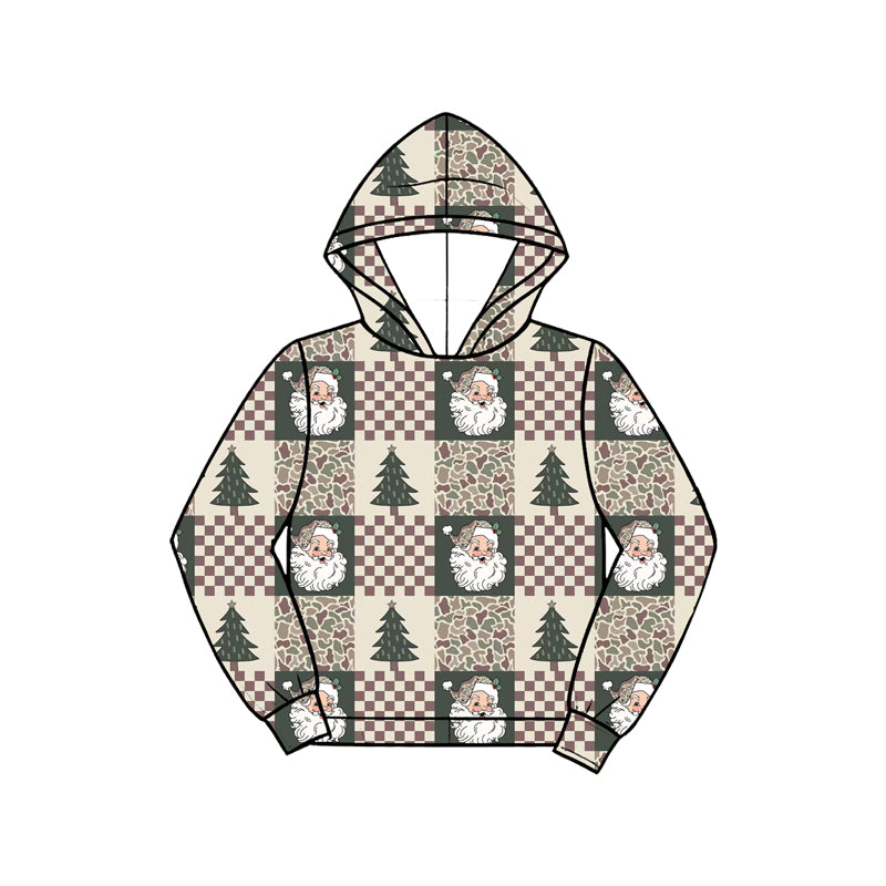 Christmas santa claus print boys long sleeve hoodie top preorder