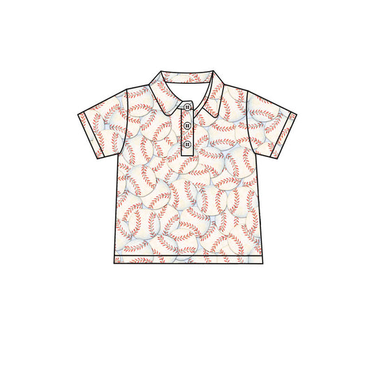 Baseball print kids boy short sleeve pullover top preorder