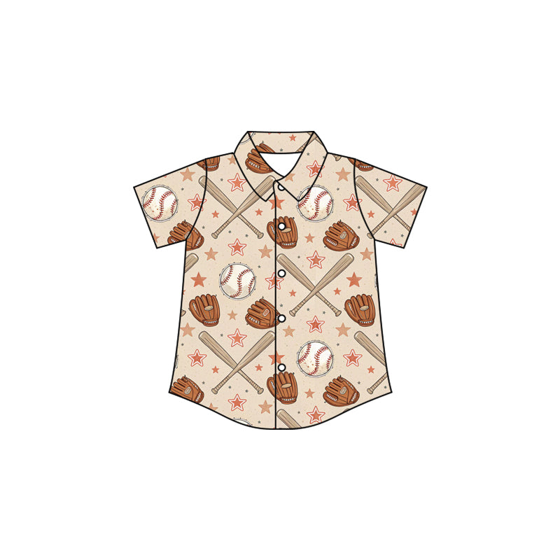 Baseball print kids boy short sleeve t-shirt top preorder