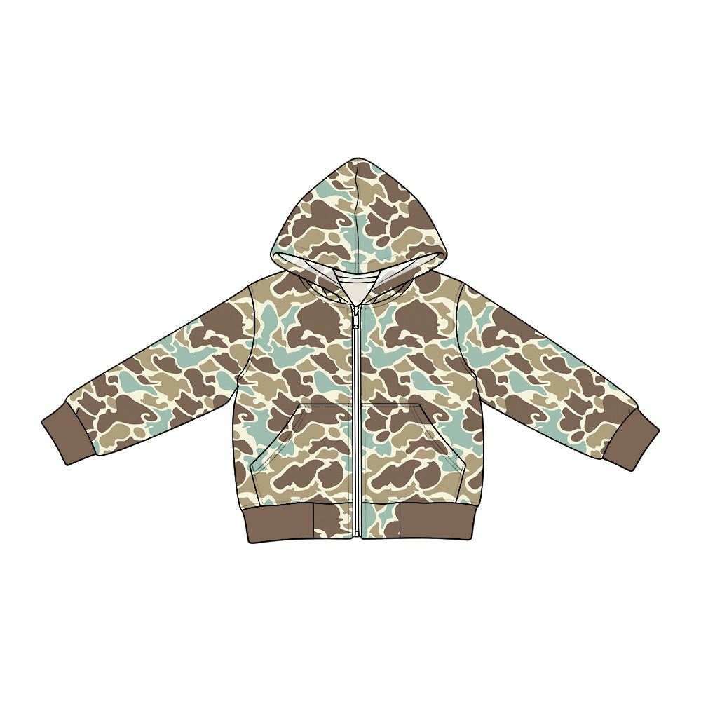 Blue grey camo print baby boy long sleeve jeans hoodie top preorder