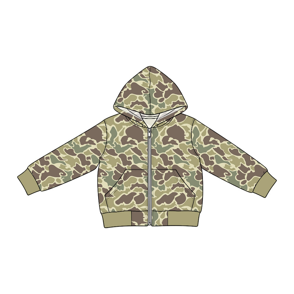 Grey camo print baby boy long sleeve jeans hoodie top preorder