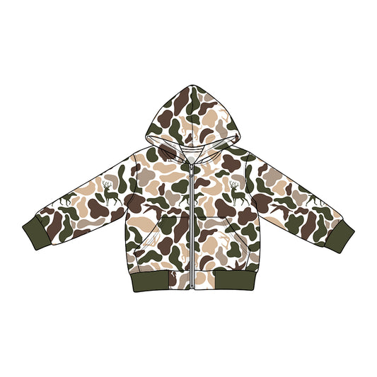 Duck deer camo print baby boy long sleeve jeans hoodie top preorder
