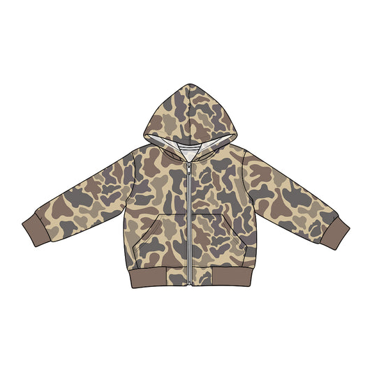 Grey khaki camo print baby boy long sleeve jeans hoodie top preorder
