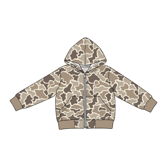 Grey khaki camo print baby boy long sleeve jeans hoodie top preorder