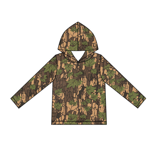 Camo print kids boy long sleeve hoodie top preorder