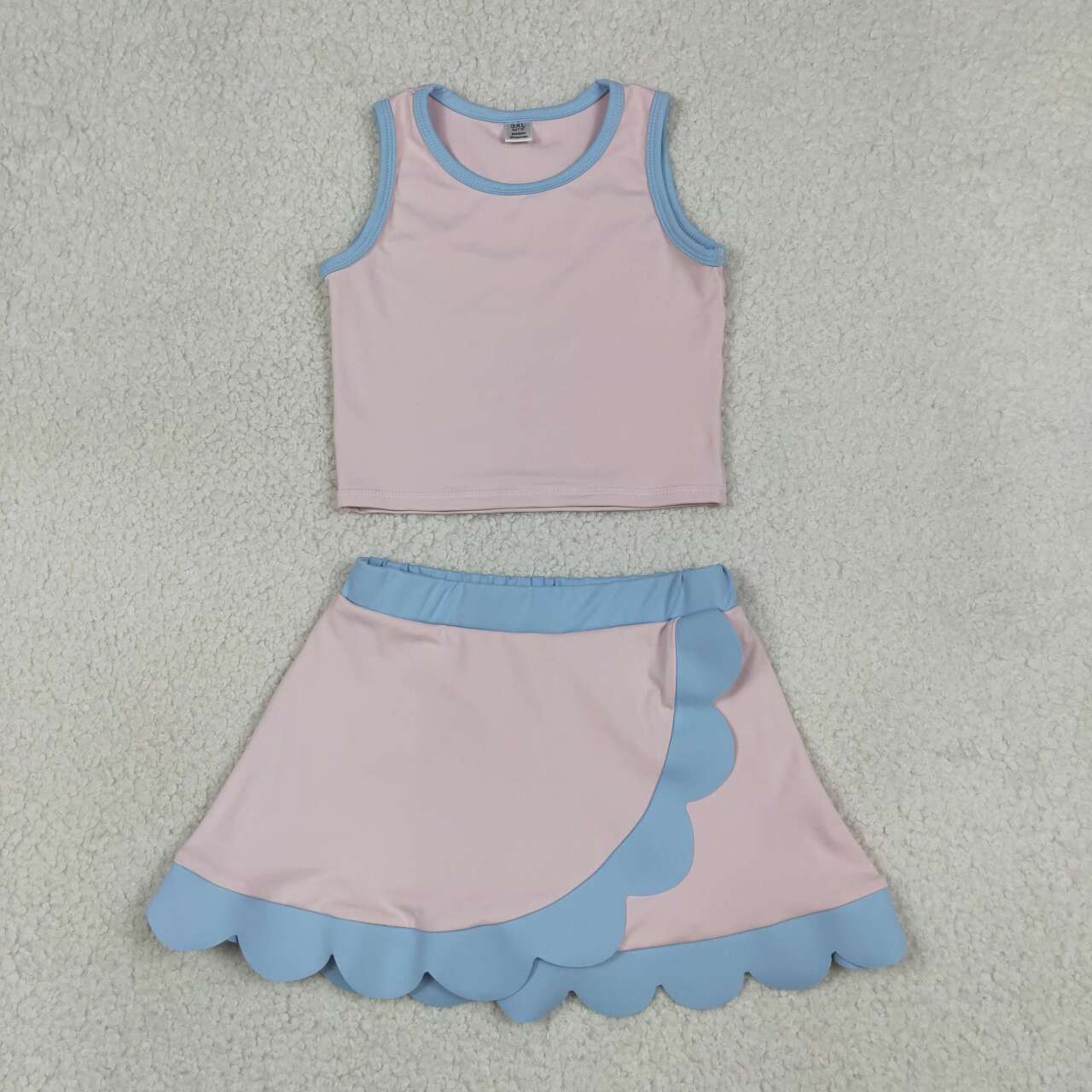 Pink yoga top matching skorts girls summer outfit