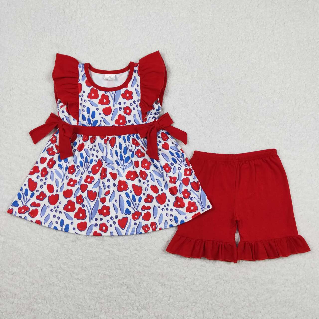 baby girls red floral clothing set