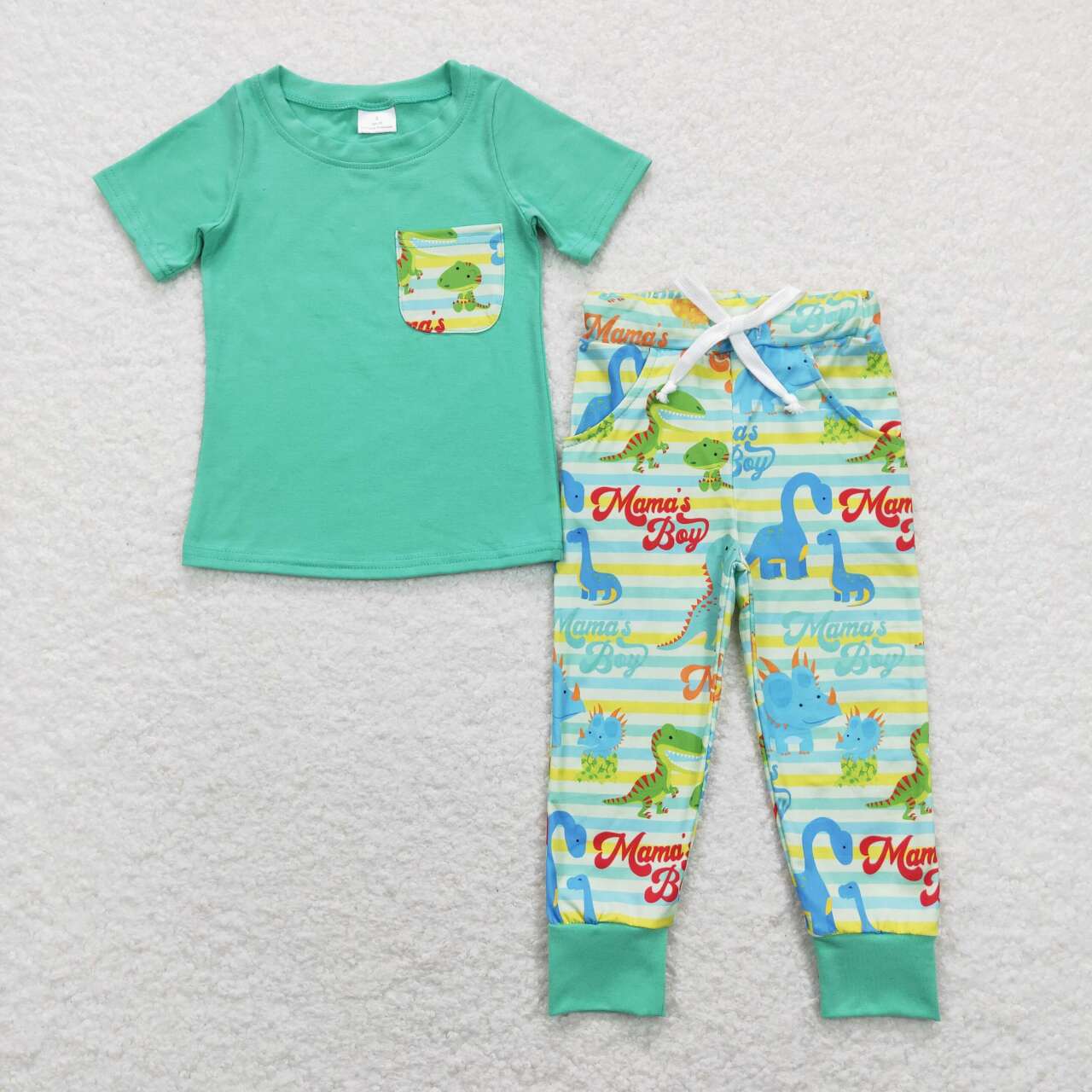 Mamas boy dinosaur clothing set