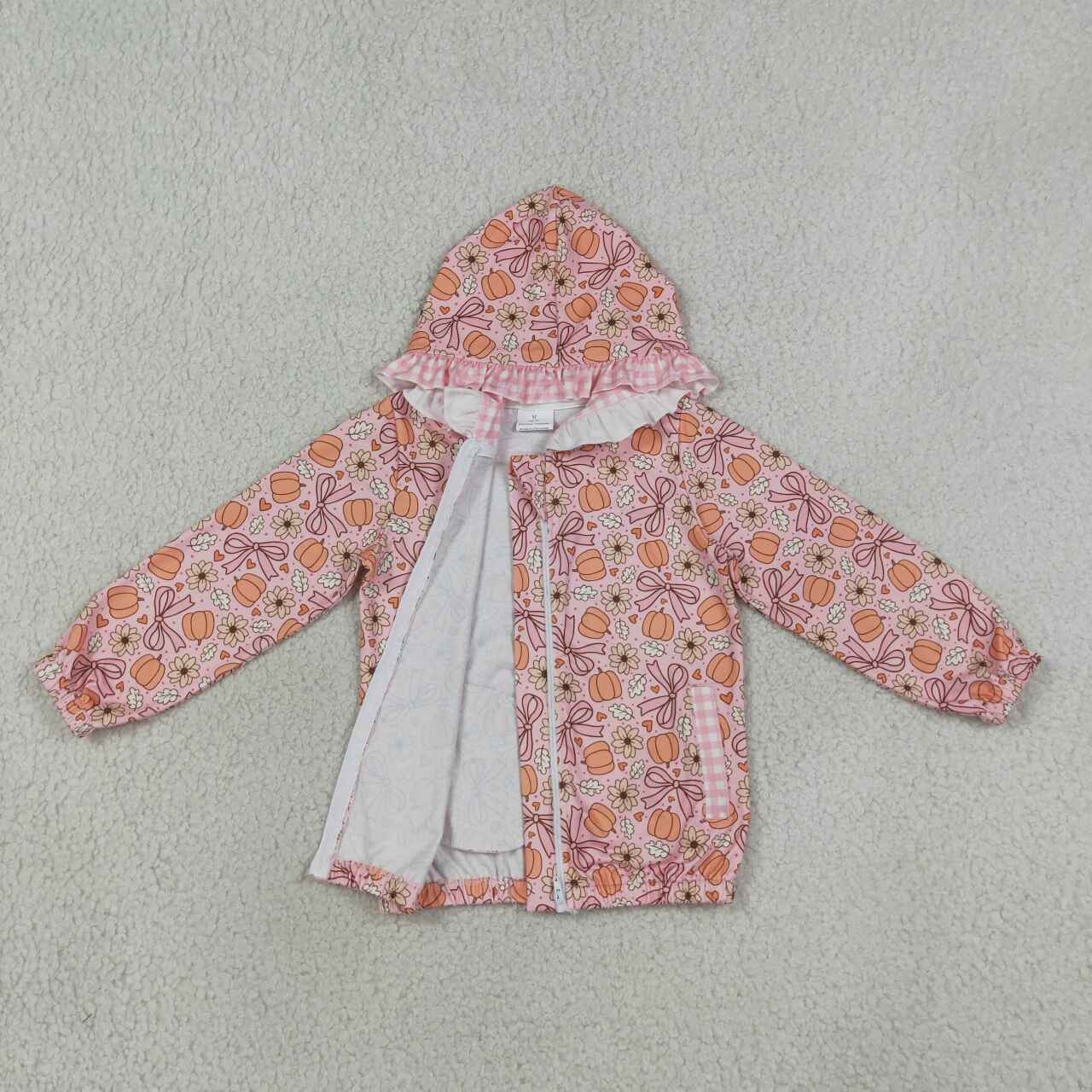 Fall pumpkin kids girl long sleeve hoodie top