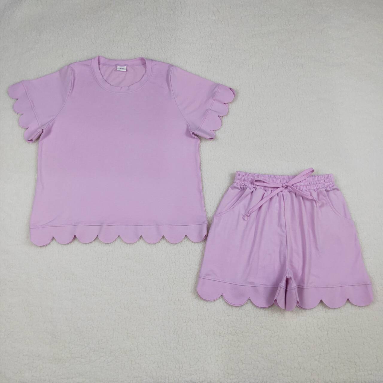Adult women pink design short sleeve outfit
