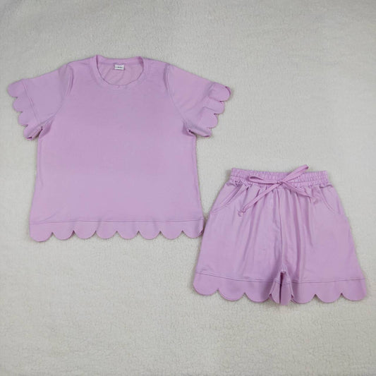 Adult women pink design short sleeve outfit