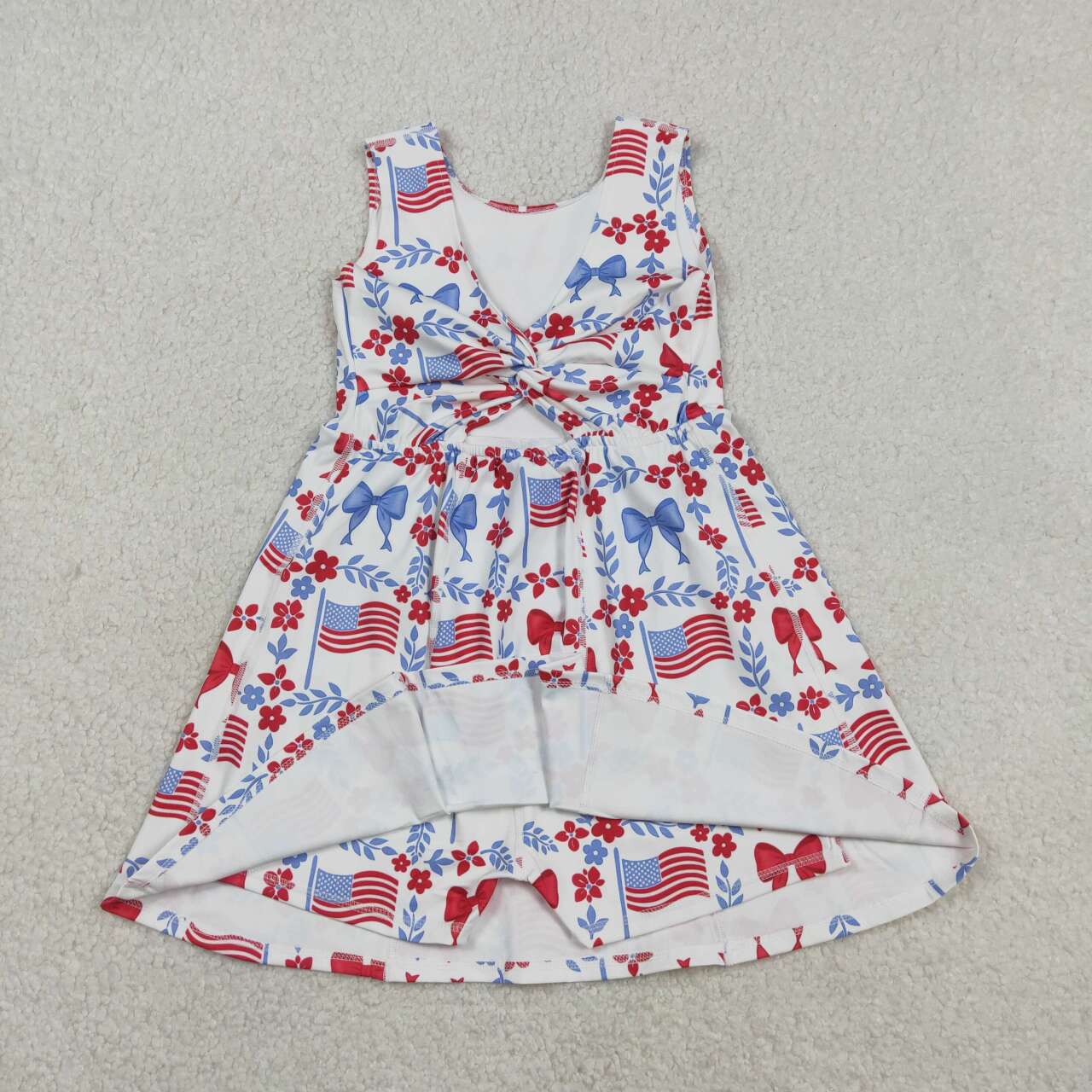 America flag design toddle baby girls active wear yoga dress