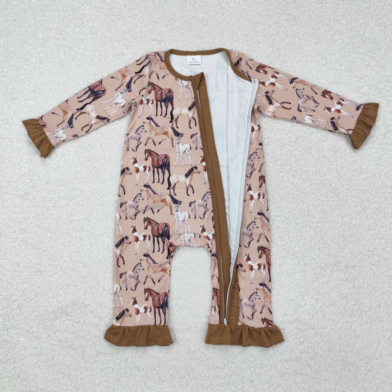 Cowgirl western horse zip romper