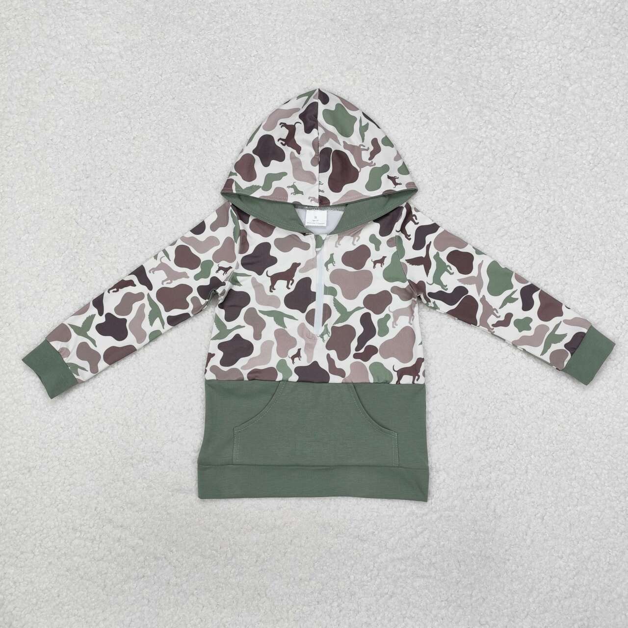 Country Boy Mallard Duck Reindeer Light Green Camo Hoodie Top