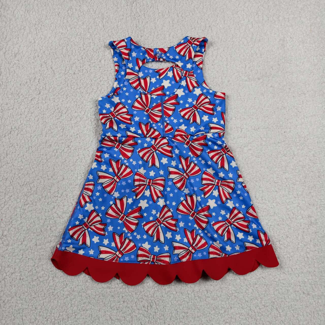 July 4th bow design girls summer yoga dress