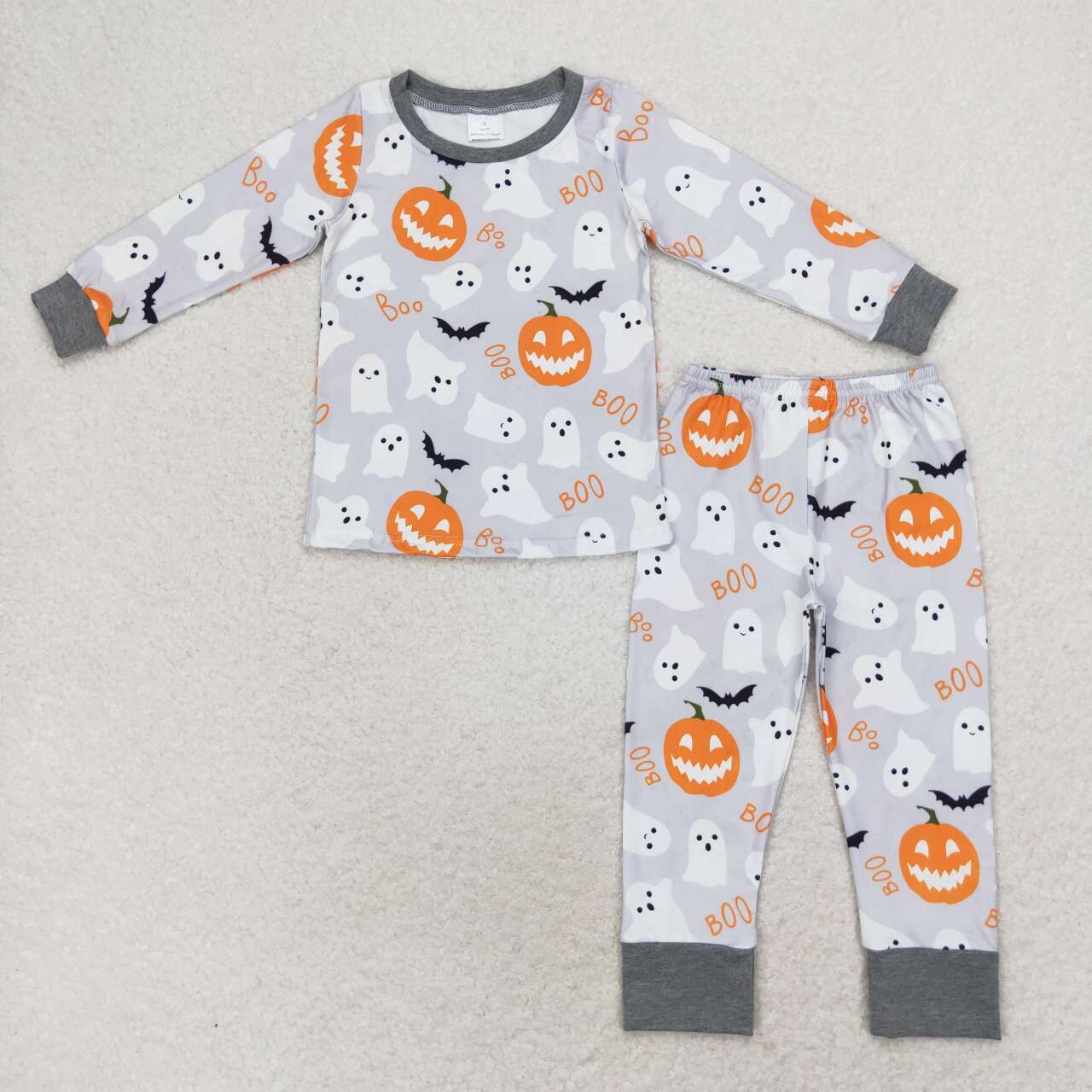baby boy clothes halloween pumpkin ghost boo pajama set