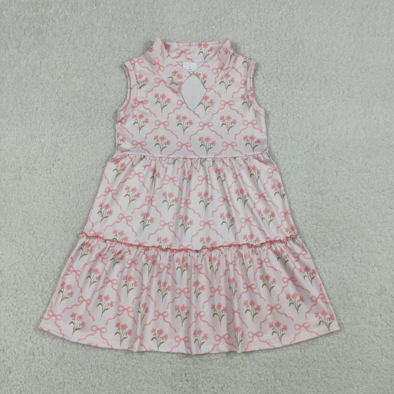 Pink floral kids baby holiday dress