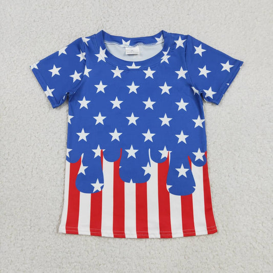 July 4th print boy short sleeve summer top
