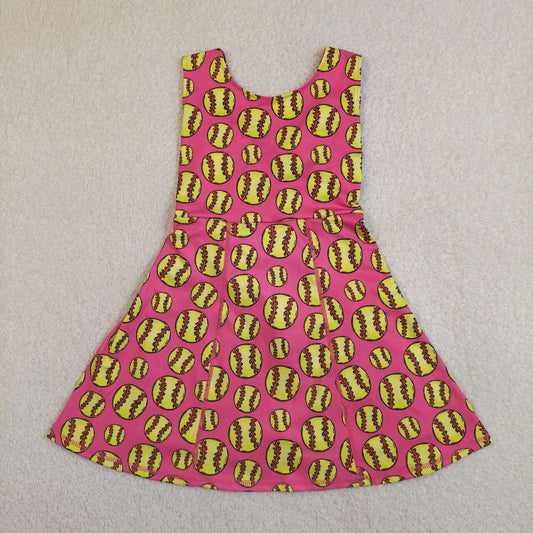 Toddle girls softball design yoga dress
