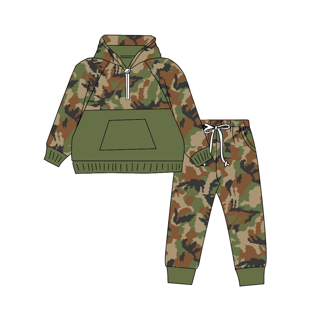 country baby boy western camo matching clothing set