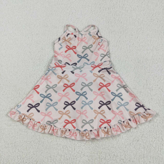 Baby girls bow design active wear athletic summer yoga skirt dress