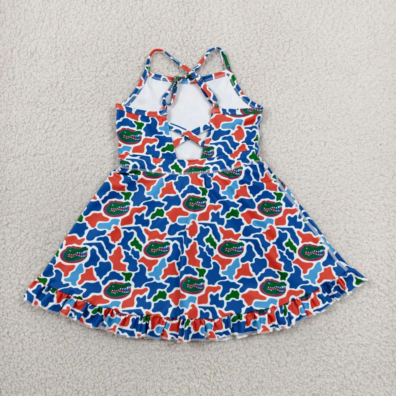 Team camo design girls summer active yoga dress