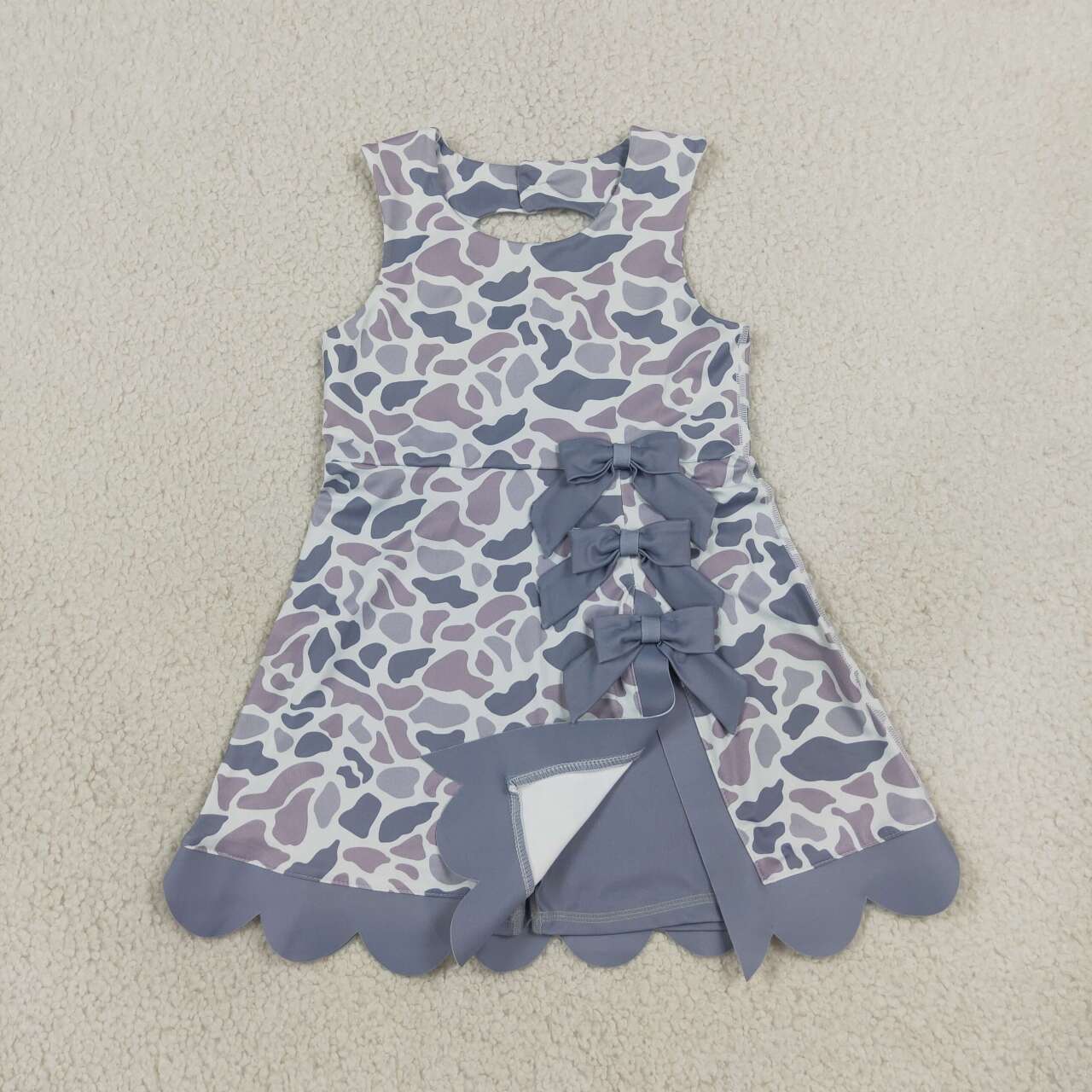 Grey camo color girls summer yoga dress