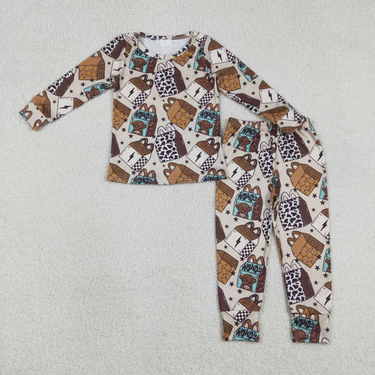 Cowboy western design kids long sleeve outfit