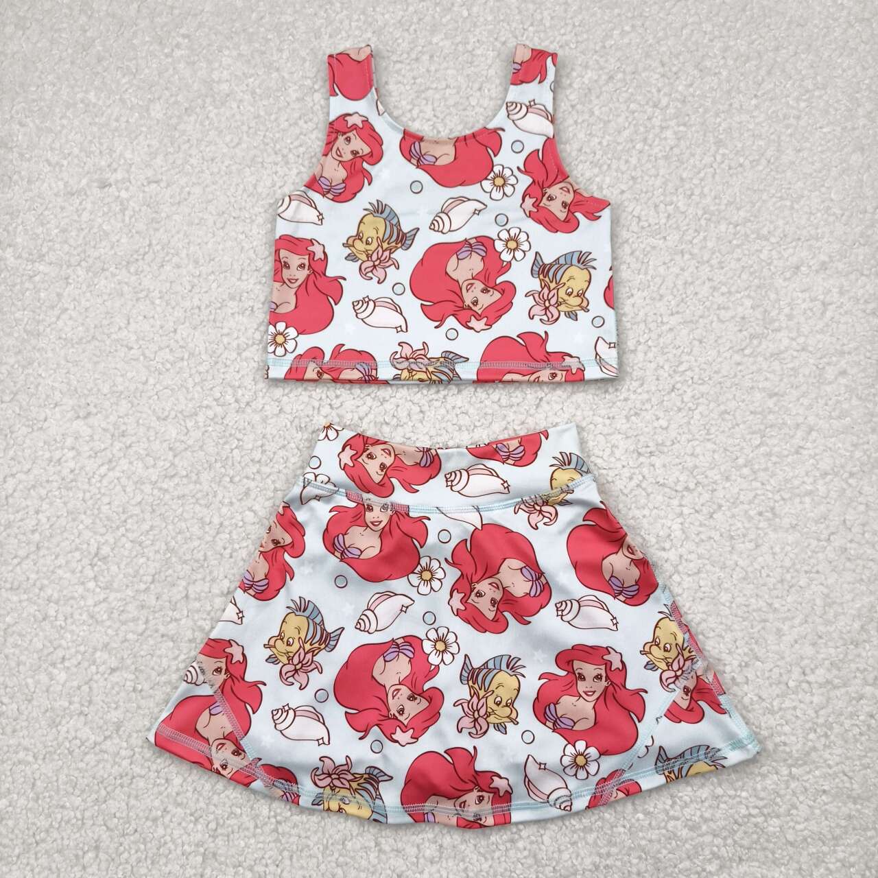 Baby girls mermaid active wear athletic summer yoga skirt dress