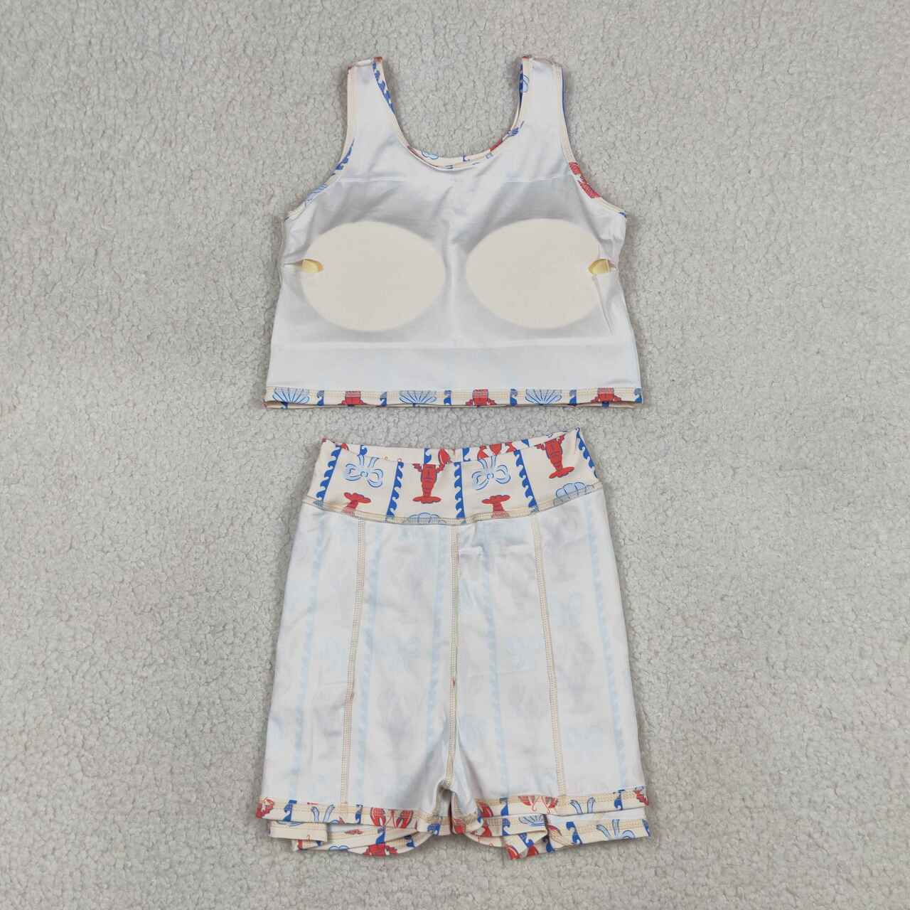 Crawfish tank top design girls summer active yoga outfit
