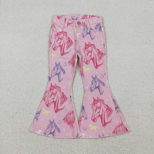 baby girls western horse jeans bell bottoms