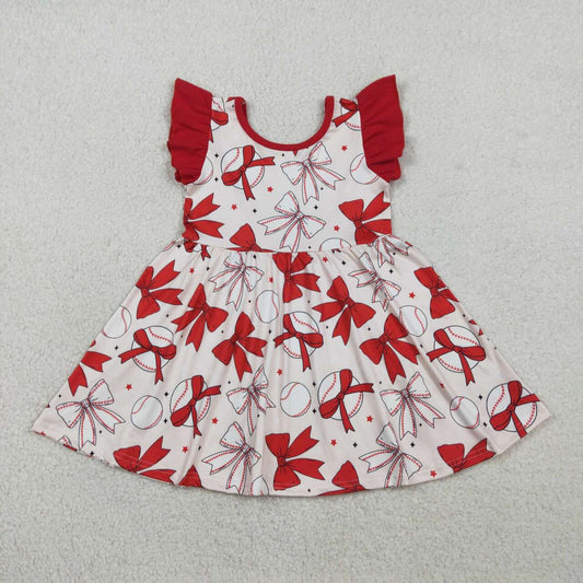 Baseball design girls dress