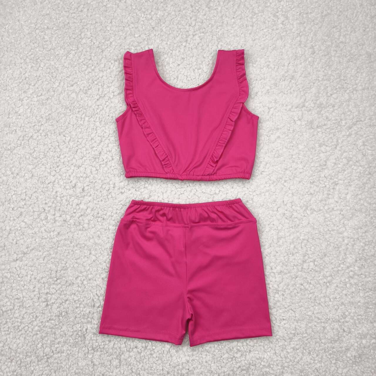 Baby girls hot pink active wear athletic summer yoga skirt outfit
