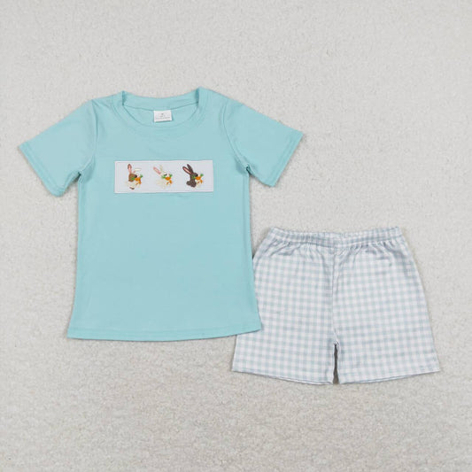 baby boy Easter bunny short sleeve outfit