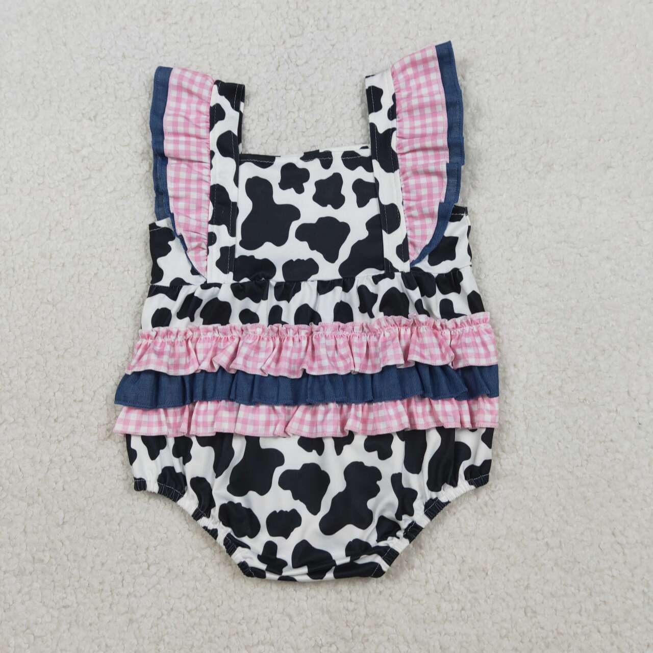 Cow print design baby girl summer romper