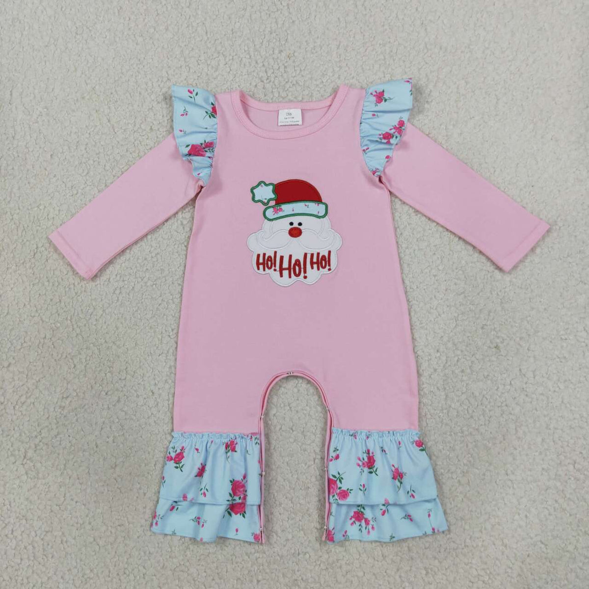 Toddle baby girl Christmas hohoho embroidery romper