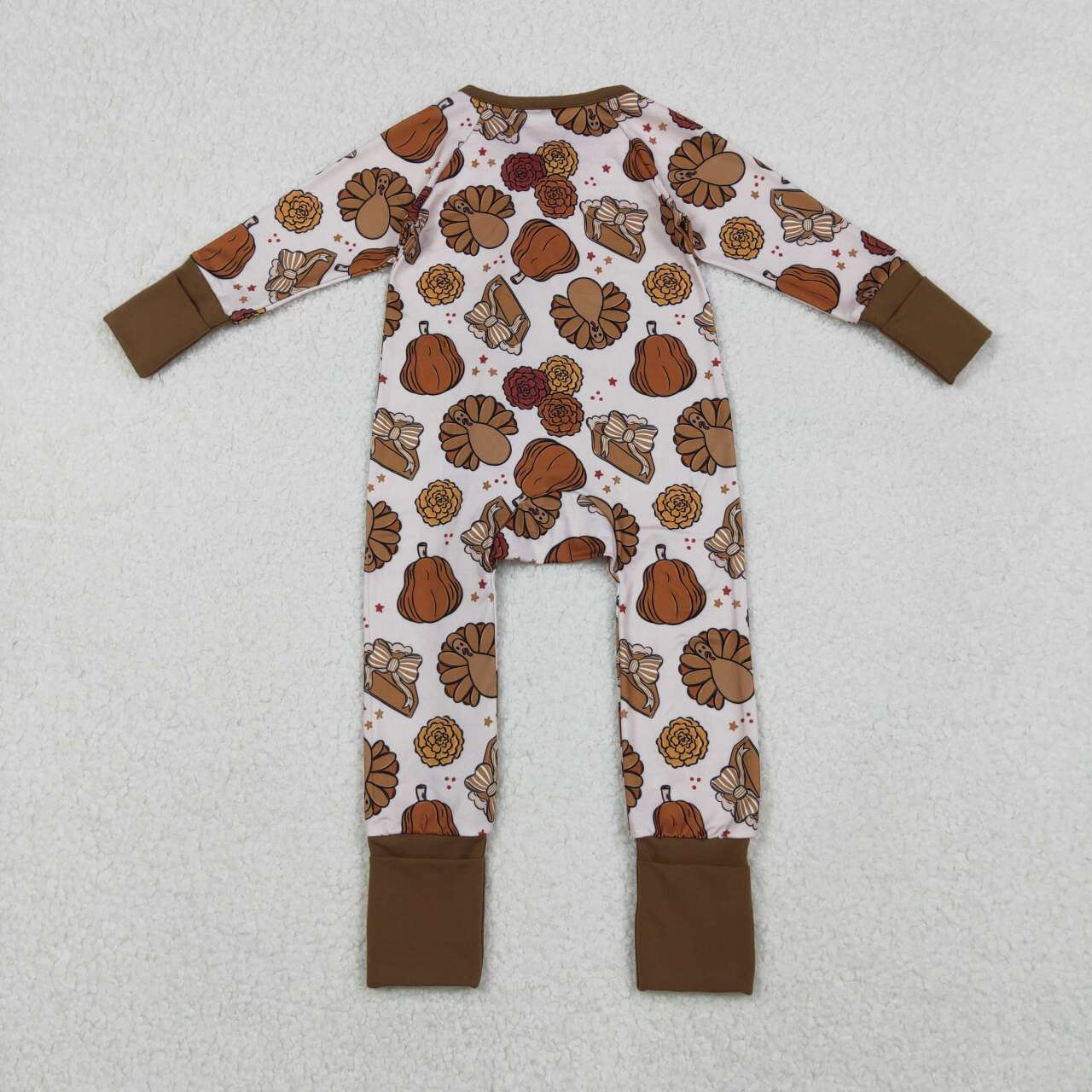Thanksgiving turkey baby girl romper