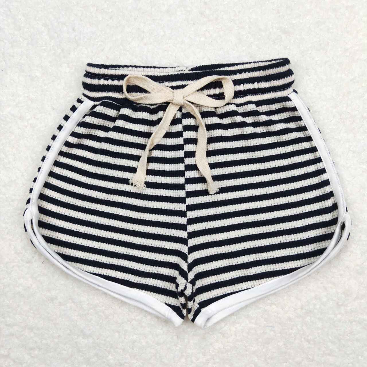 toddle girls black stripes summer boutique shorts